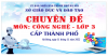 CHUYÊN ĐỀ MÔN CÔNG NGHỆ LỚP 3 CẤP THÀNH PHỐ NĂM HỌC 2022 - 2023